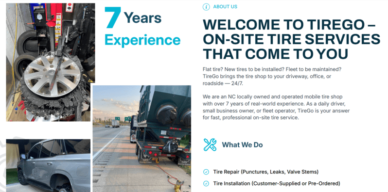 AUto service website creation
